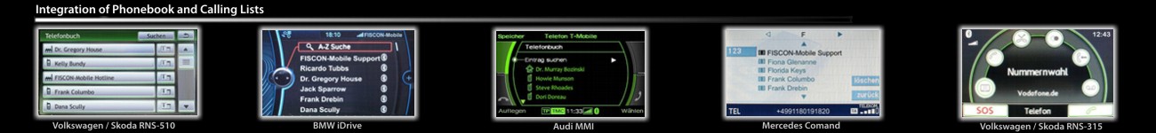 Anzeige von Telefonbuch und Ruflisten